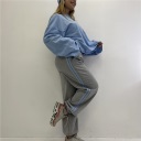 pantalone felpato con polsino grey